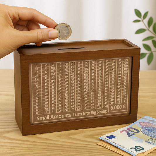 🪵 ¡Hucha inteligente para el ahorro! Cada moneda suma